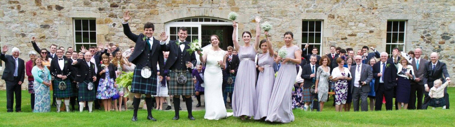 Kirknewton-House-Stables-Wedding-Group-Photo