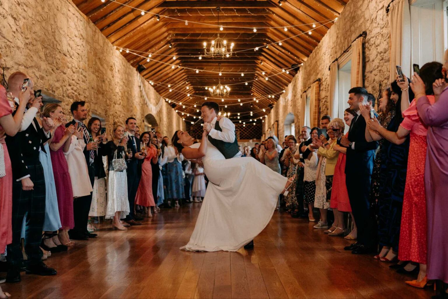 1st dance at Kirknewton House Stables reception party