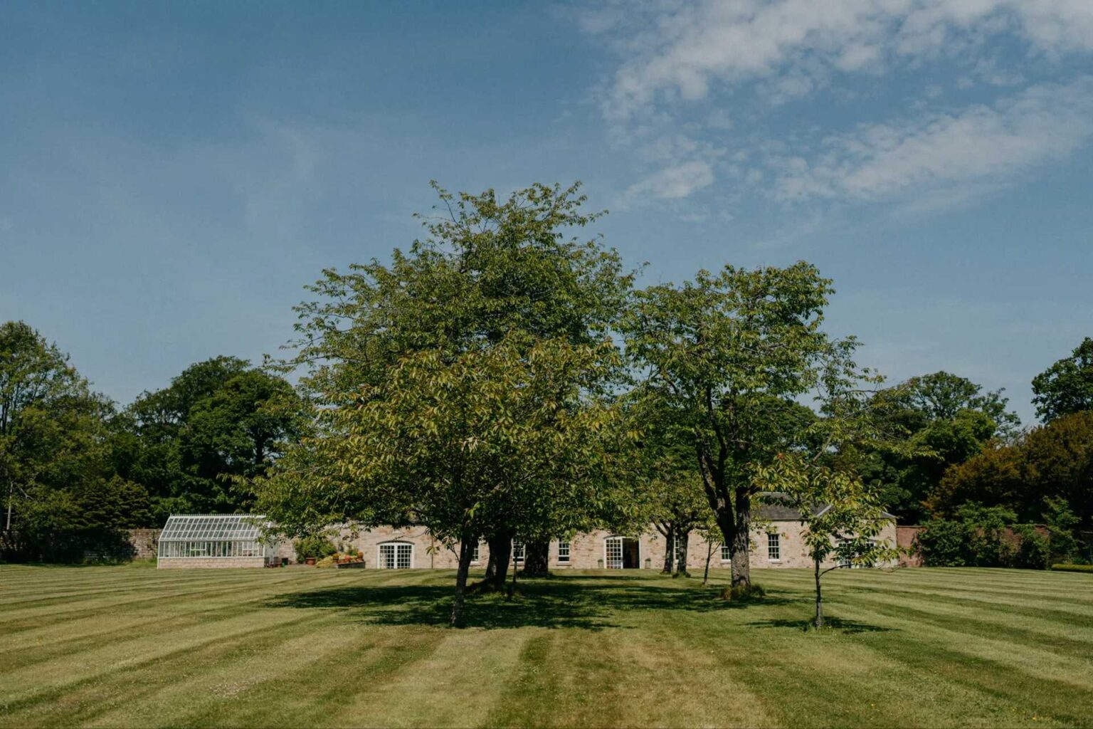 Lovely gardens at Kirknewton House Stables wedding venue