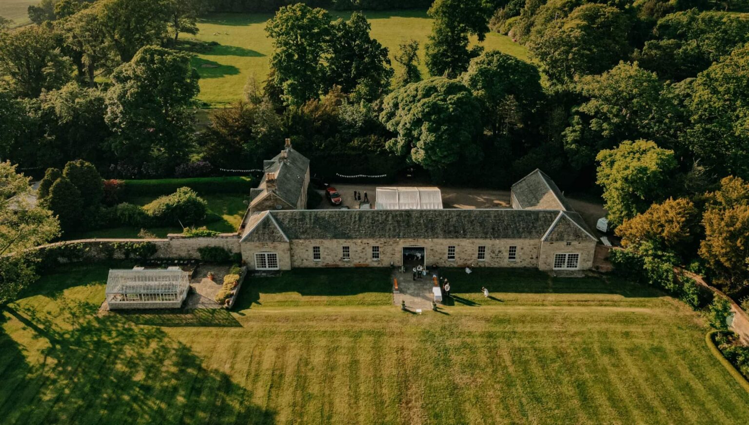 Aerial View of Kirknewton House Stables-Wedding venue