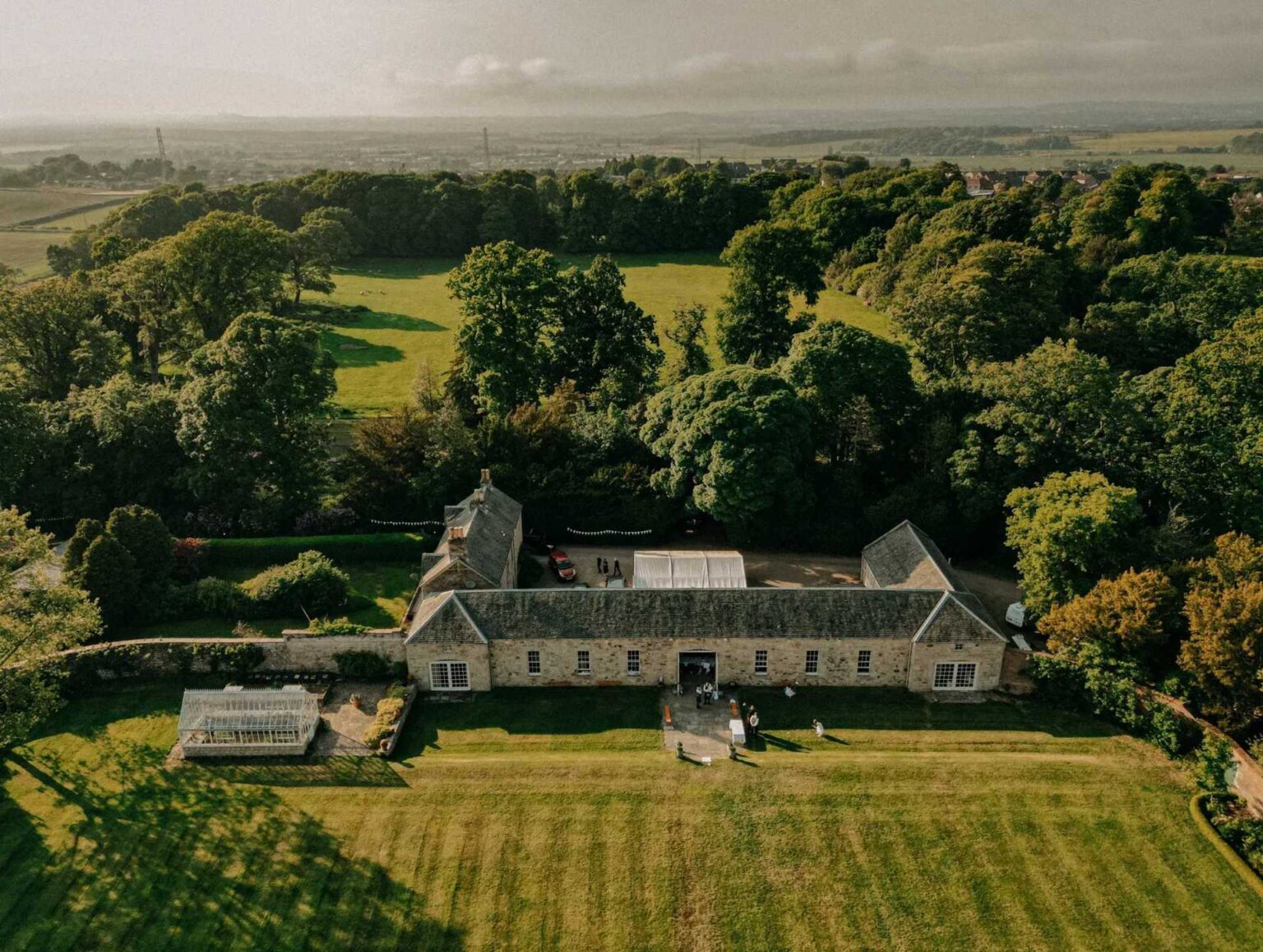 Kirknewton House Stables aerial view